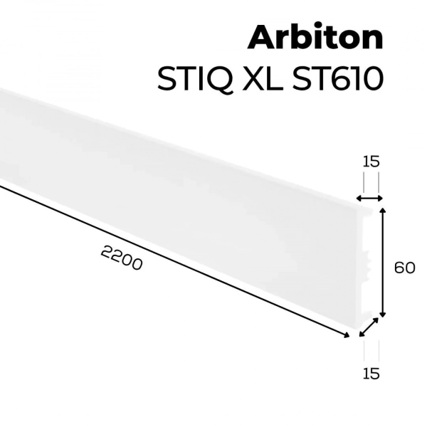 Arbiton STIQ XL STX 610 Flexibele plint – Wit – 60x15mm – 220cm
