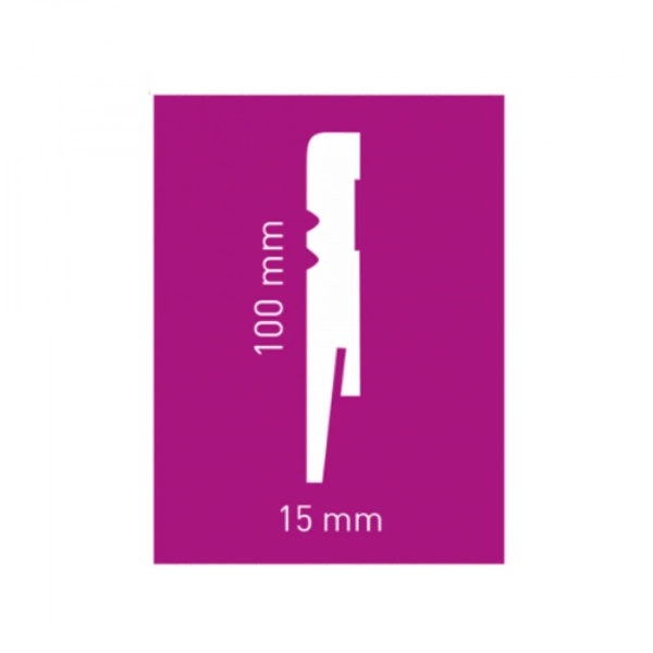 Arbiton PAINT IT MP1005 MDF plint overschilderbaar – Wit – 100x15mm – 242cm