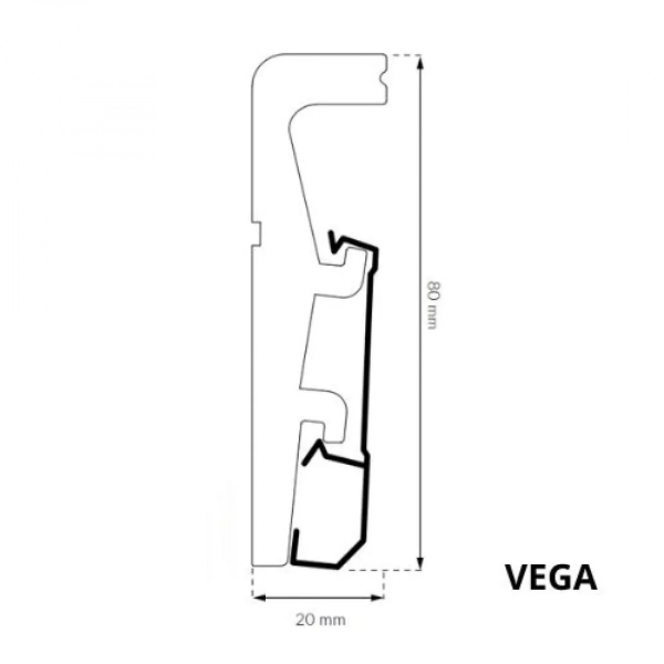 Arbiton VEGA P0811 Sierplint – Wit – 80x20mm – 240cm