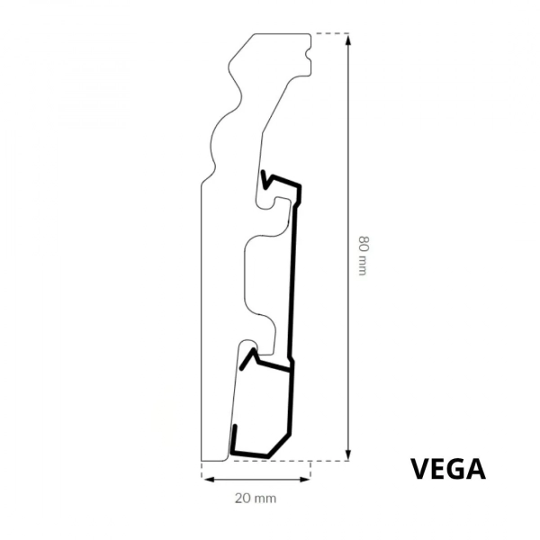 Arbiton VEGA P0830 Sierplint – Wit – 80x20mm – 240cm