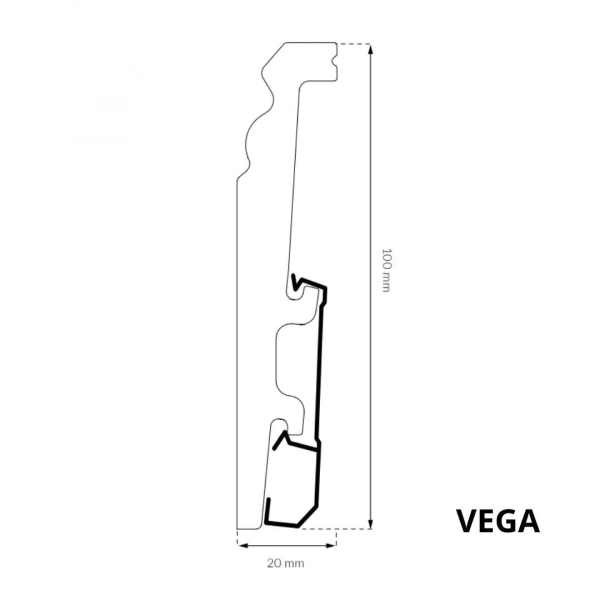 Arbiton VEGA P1030 Sierplint – Wit – 100x20mm – 240cm