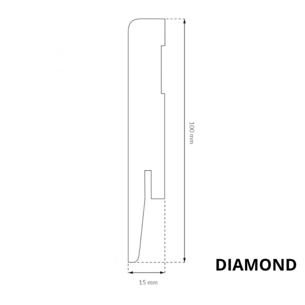 Arbiton DIAMOND GP1001 MDF plint – Wit – 100x15mm – 242cm