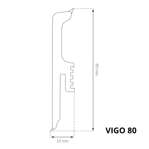 Arbiton VIGO 60 Flexibele PVC plint – Donkergrijs 03 (RAL 7042) – 60x15mm – 220cm