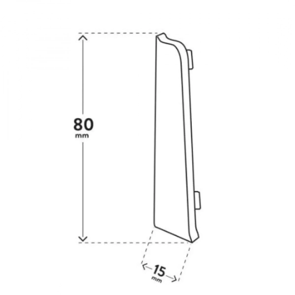 Arbiton VIGO 80 Plint eindstuk – Donkergrijs (2 stuks)