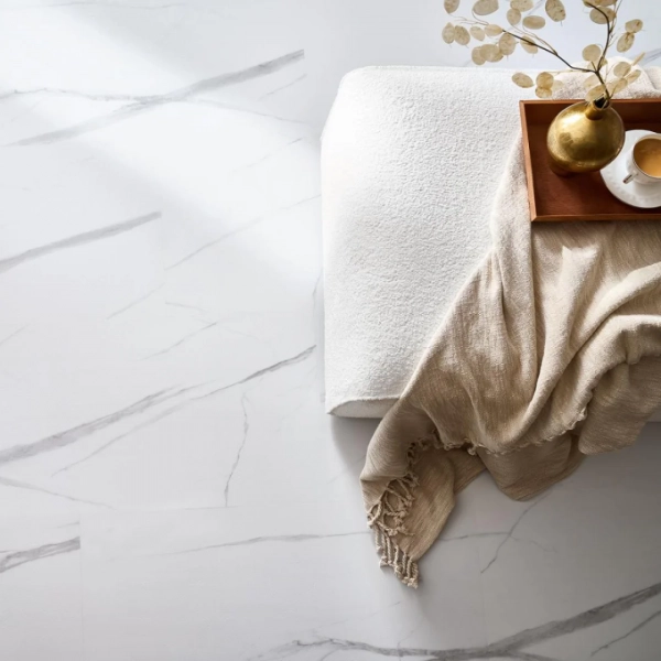 Afirmax BiClick XXL Stone Snow Carrara – Vinyl tegel – 91,4 x 45,7 cm – Klik PVC