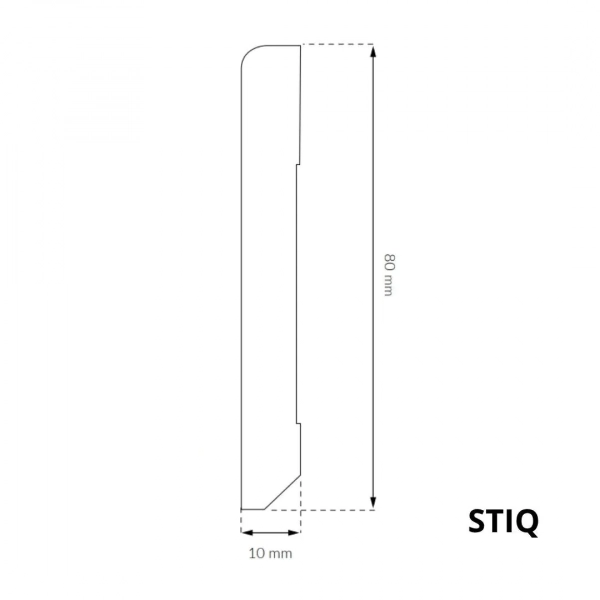 Arbiton STIQ S810 Flexibele plint – Wit – 80x10mm – 220cm