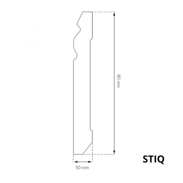 Arbiton STIQ S820 Sierplint – Wit – 80x10mm – 220cm