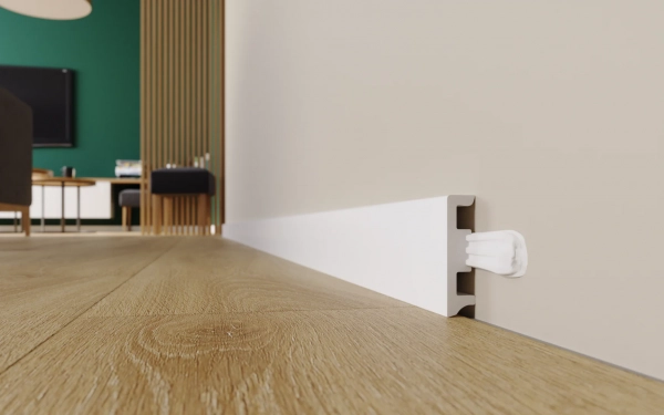 Arbiton STIQ XL STX 610 Flexibele plint – Wit – 60x15mm – 220cm