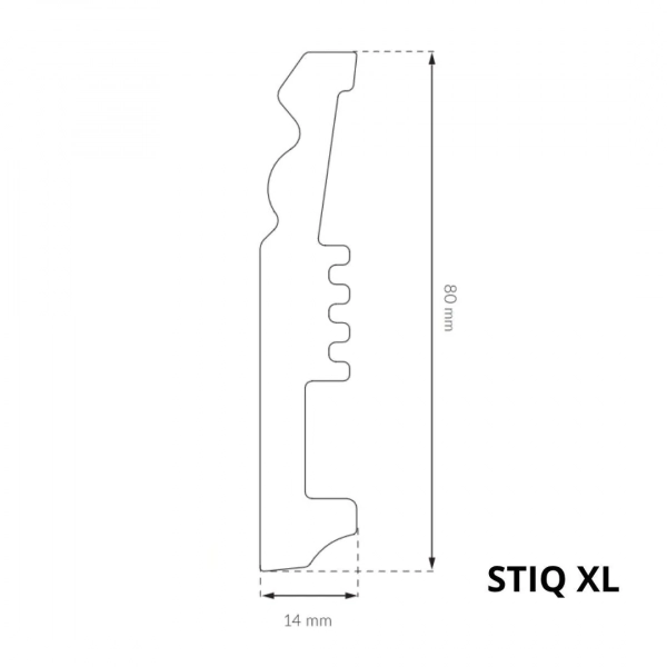 Arbiton STIQ XL STX 820 Sierplint – Wit – 80x14mm – 220cm