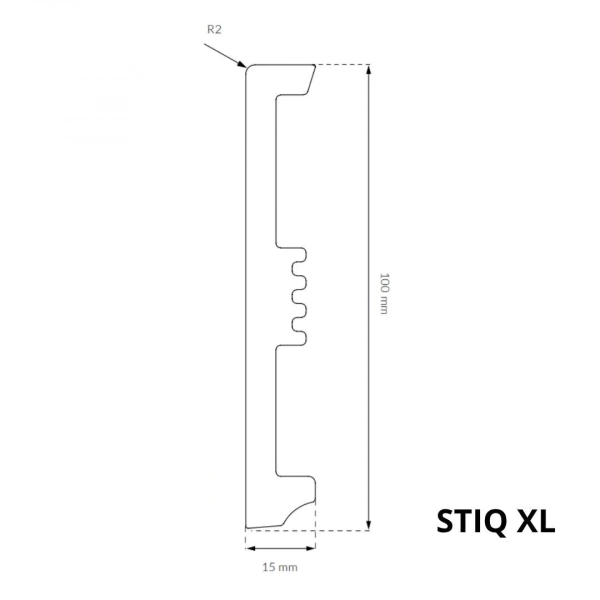 Arbiton STIQ XL STX 110 Flexibele plint – Wit – 100x14mm – 220cm