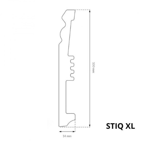 Arbiton STIQ XL STX 120 Sierplint – Wit – 100x14mm – 220cm