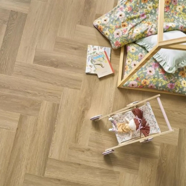 Arbiton Amaron Herringbone EIR Dryback Eiken Burbon – Visgraat plak PVC