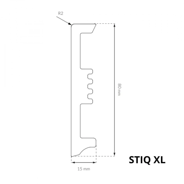 Arbiton STIQ XL ST810 Flexibele plint – Zwart – 80x15mm – 220cm