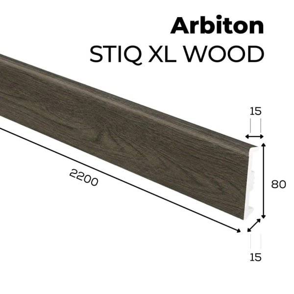 Arbiton STIQ XL WOOD Plint – Eiken Aveiro 120 – 80x15mm – 220cm