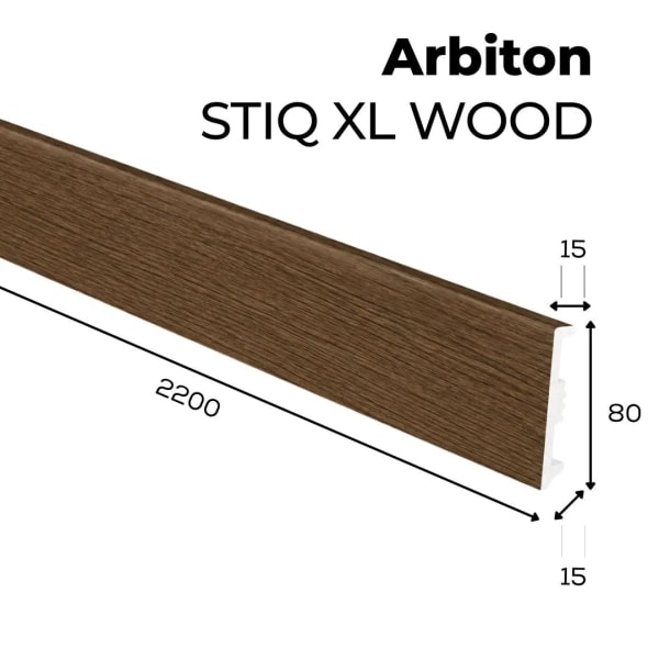 Arbiton STIQ XL WOOD Plint – Eiken Alamnda 121 – 80x15mm – 220cm