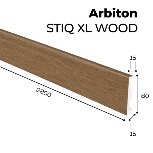 Arbiton STIQ XL WOOD Plint – Eiken Lisboa 285 – 80x15mm – 220cm
