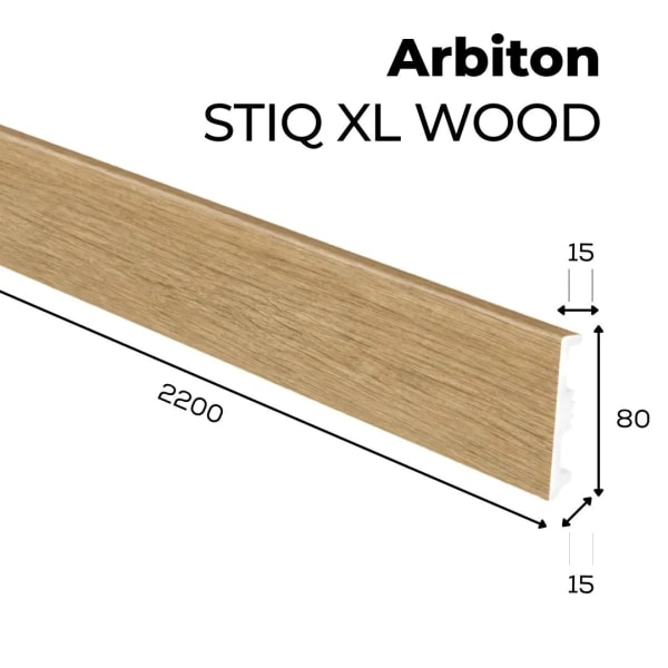 Arbiton STIQ XL WOOD Plint – Eiken Faro 124 – 80x15mm – 220cm