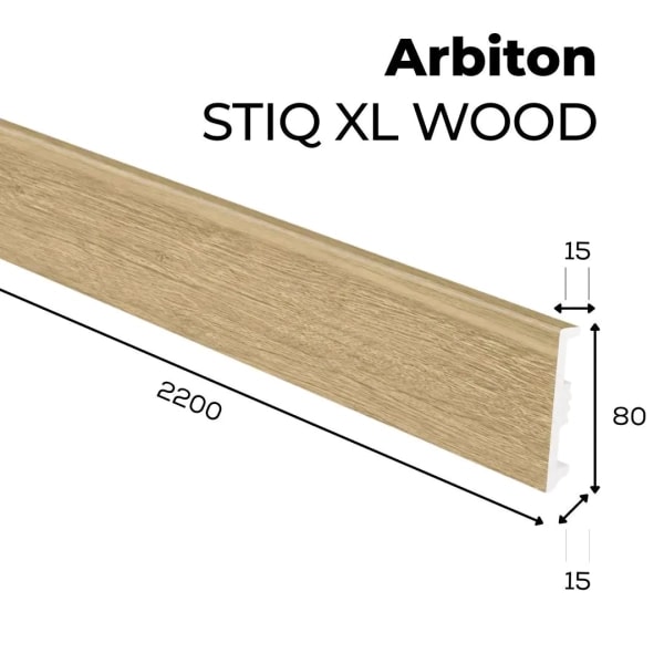 Arbiton STIQ XL WOOD Plint – Eiken Sintra 265 – 80x15mm – 220cm