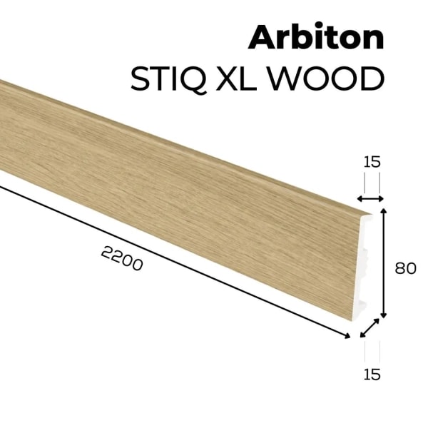 Arbiton STIQ XL WOOD Plint – Eiken Flam 133 – 80x15mm – 220cm