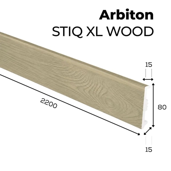 Arbiton STIQ XL WOOD Plint – Eiken Trondheim 126 – 80x15mm – 220cm