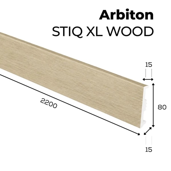 Arbiton STIQ XL WOOD Plint – Eiken Ankara 127 – 80x15mm – 220cm