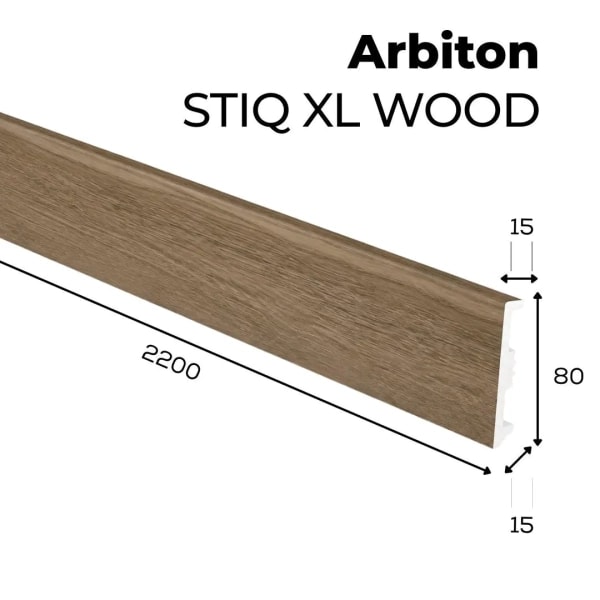 Arbiton STIQ XL WOOD Plint – Eiken Seul 122 – 80x15mm – 220cm