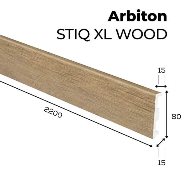Arbiton STIQ XL WOOD Plint – Eiken Hanoi 270 – 80x15mm – 220cm