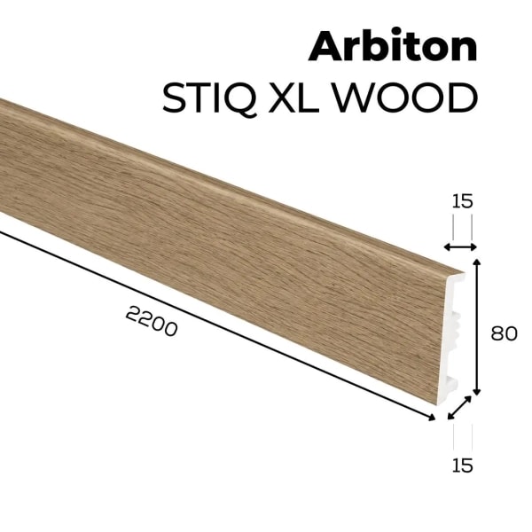 Arbiton STIQ XL WOOD Plint – Eiken Basel 131 – 80x15mm – 220cm
