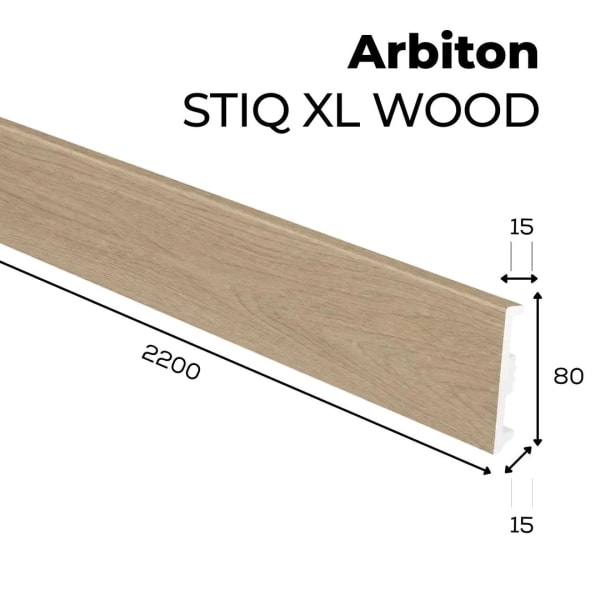 Arbiton STIQ XL WOOD Plint – Eiken Lugano 123 – 80x15mm – 220cm