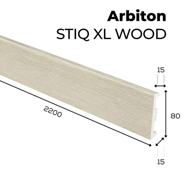 Arbiton STIQ XL WOOD Plint – Eiken Olten 132 – 80x15mm – 220cm