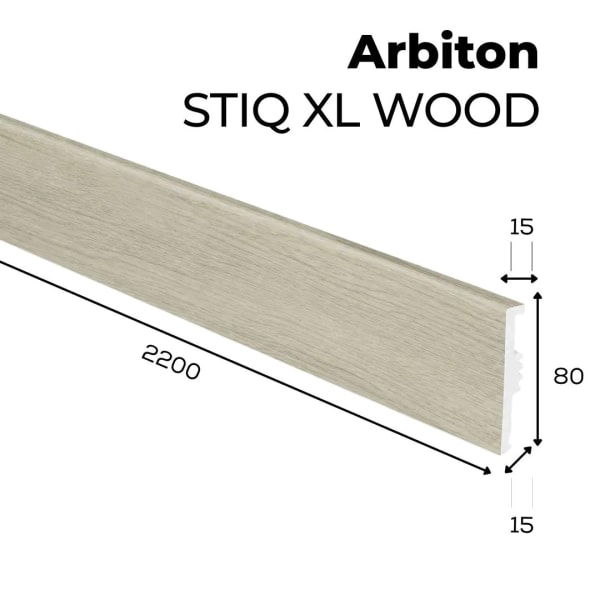 Arbiton STIQ XL WOOD Plint – Eiken Murten 129 – 80x15mm – 220cm