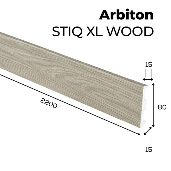 Arbiton STIQ XL WOOD Plint – Eiken Dijon 225 – 80x15mm – 220cm