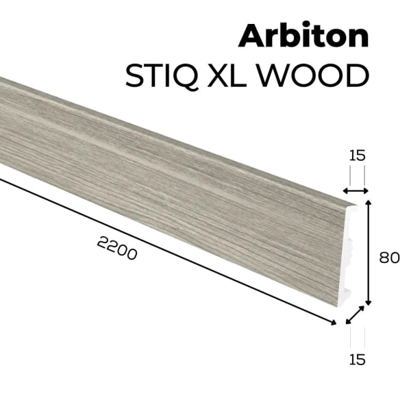 Arbiton STIQ XL WOOD Plint – Eiken Svalbard 232 – 80x15mm – 220cm