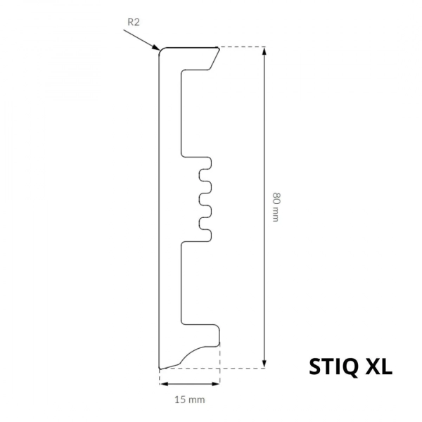 Arbiton STIQ XL ST810 Flexibele plint – Cappuccino – 80x15mm – 220cm
