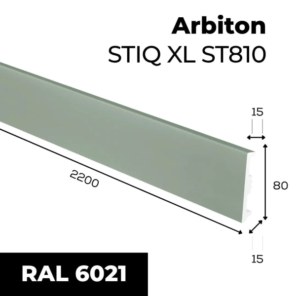 Arbiton STIQ XL ST810 Flexibele plint – Saliegroen – 80x15mm – 220cm