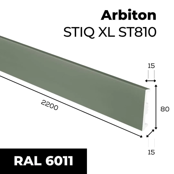 Arbiton STIQ XL ST810 Flexibele plint – Olijfgroen – 80x15mm – 220cm