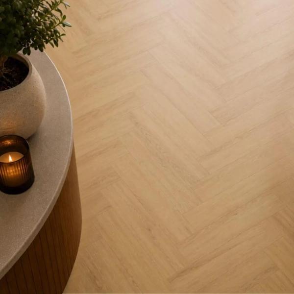 Arbiton Amaron Herringbone Dryback Eiken Virgin – Visgraat plak PVC