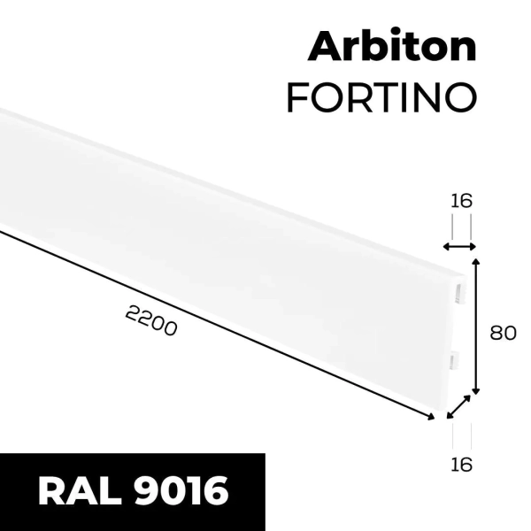Arbiton FORTINO plint – Wit – 80x16mm – 220cm