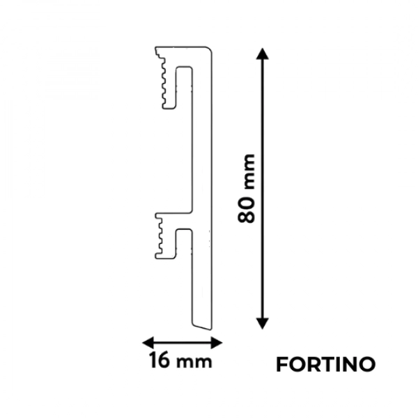 Arbiton FORTINO plint – Wit – 80x16mm – 220cm
