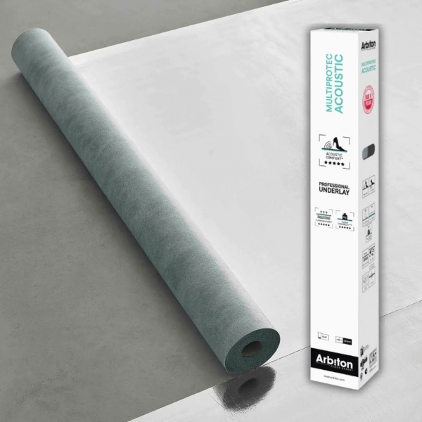 Arbiton Multiprotec Acoustic – ondervloer laminaat vloerverwarming – dikte 2 mm – 18 dB – 8m²