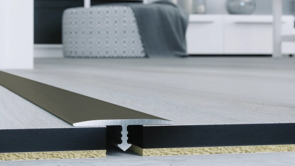 T-profiel Arbiton PRO-T – geborsteld titanium – 22mm x 186cm – Dilatatieprofiel