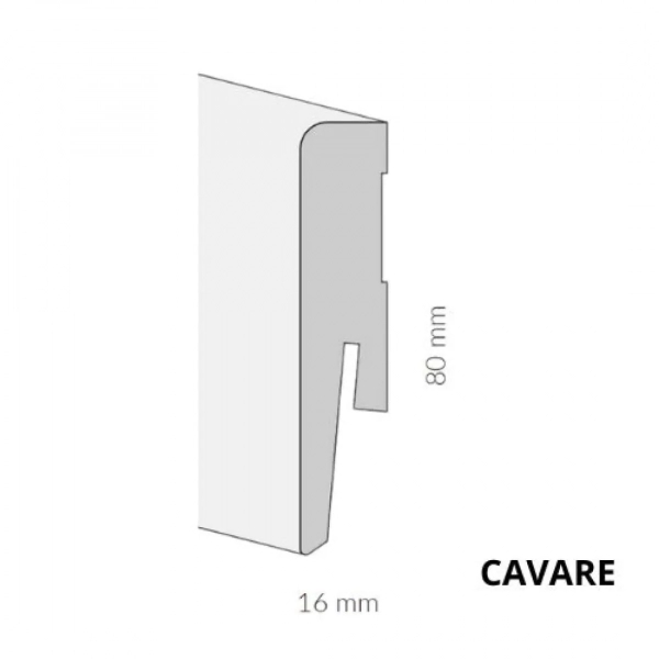 Arbiton CAVARE ML0801 MDF plint overschilderbaar – Oslo – 80x16mm – 242cm