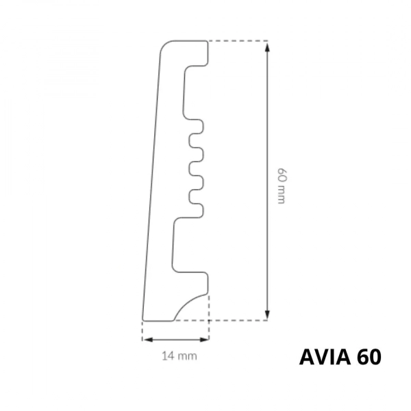 Arbiton AVIA ST610 Plint – Wit – 60x14mm – 200cm