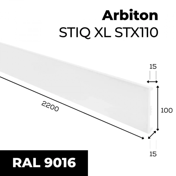 Arbiton STIQ XL STX 110 Flexibele plint – Wit – 100x14mm – 220cm